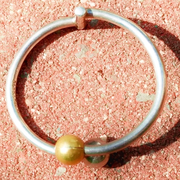 Vintage Designer Taxco Sterling Silver Mid-Century Modern Clamper Bracelet - Picture 6 of 8